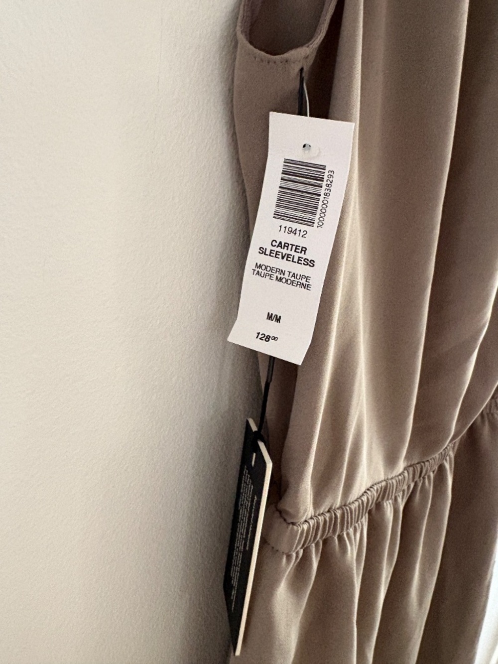 Aritzia Babaton Carter Sleeveless Dress NWT Cowl Neck Draped Modern Taupe Medium - Picture 6 of 8